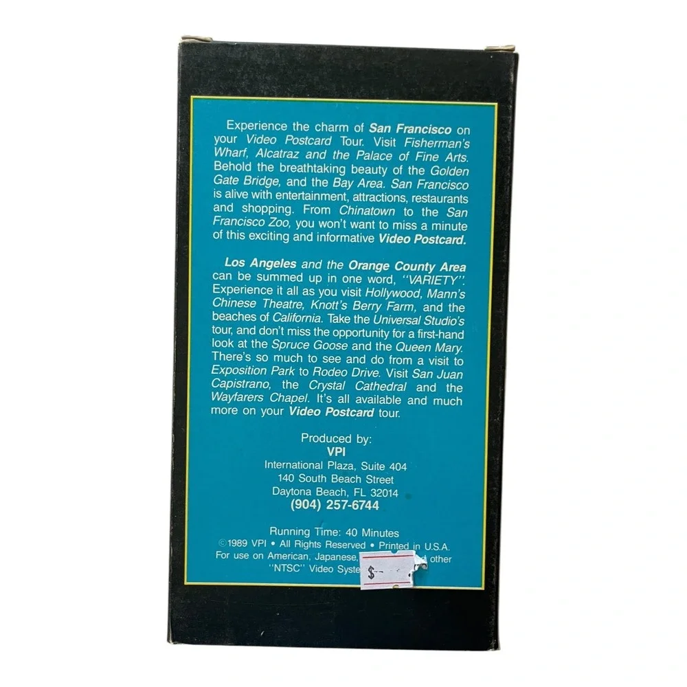 San Francisco Los Angeles Orange County LIVE! Video Postcard VHS Tape NTSC
